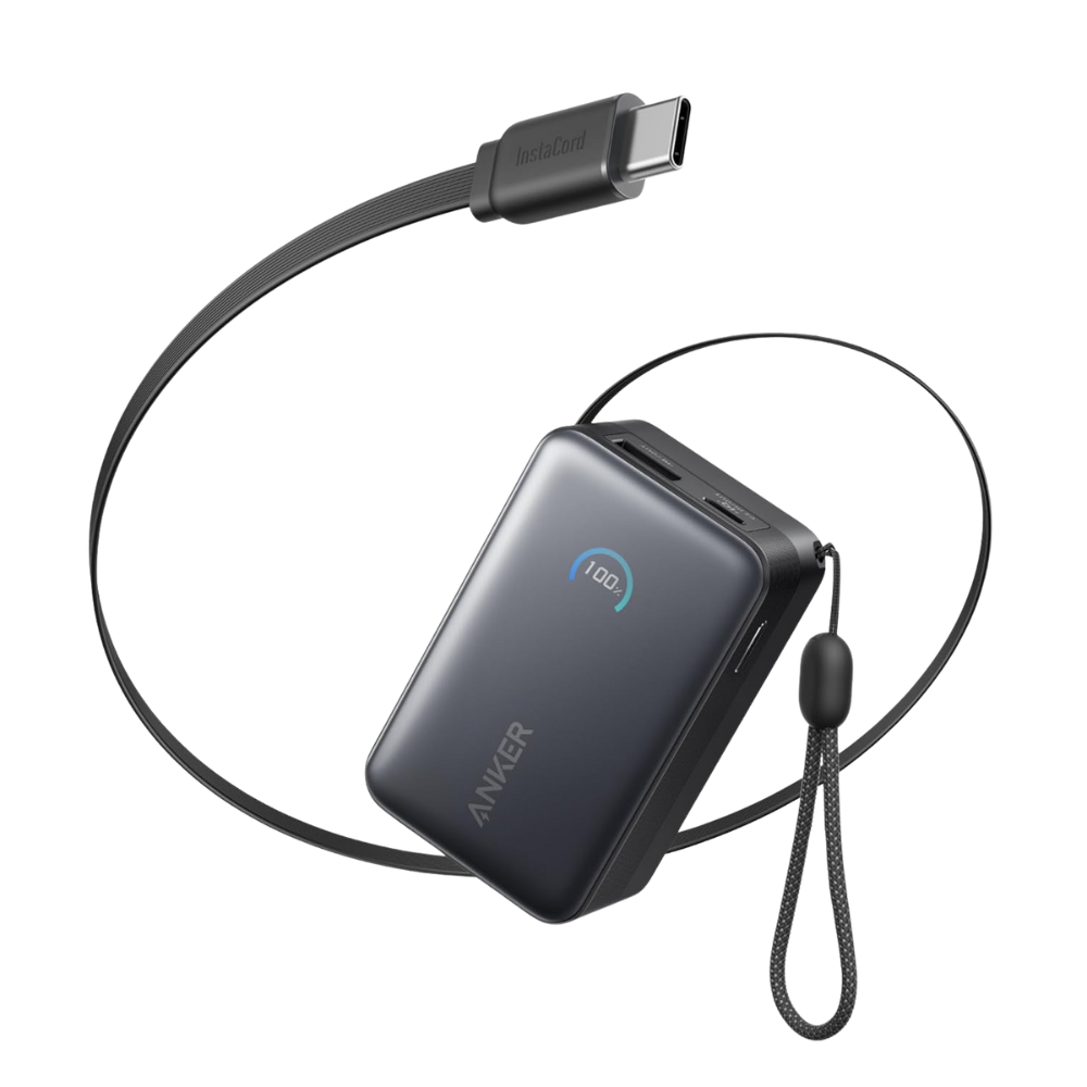 Anker Nano Powerbank 10.000 mAh - 45 W USB-C, Einzugskabel, Smart-Display, CCC-zertifiziert