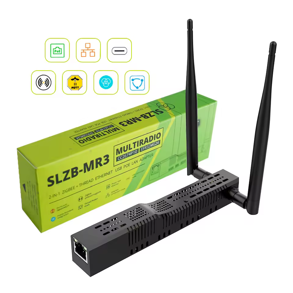 SMLIGHT SLZB-MR1 - Zigbee & Thread Multiradio Gateway (CC2652P7 + EFR32MG21) LAN / PoE / USB / Wi-Fi